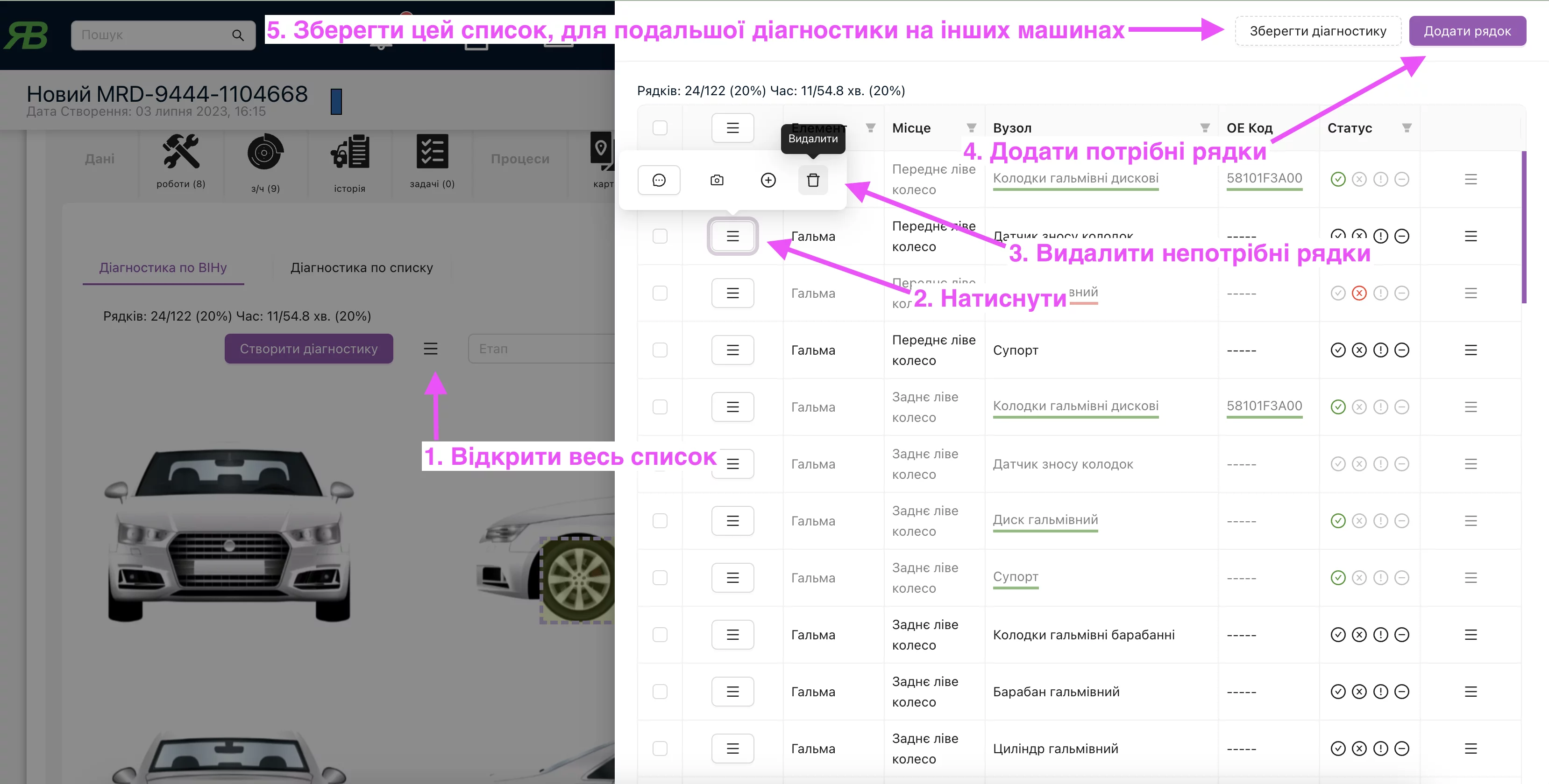 Створення власної діагностики, на основі готової
